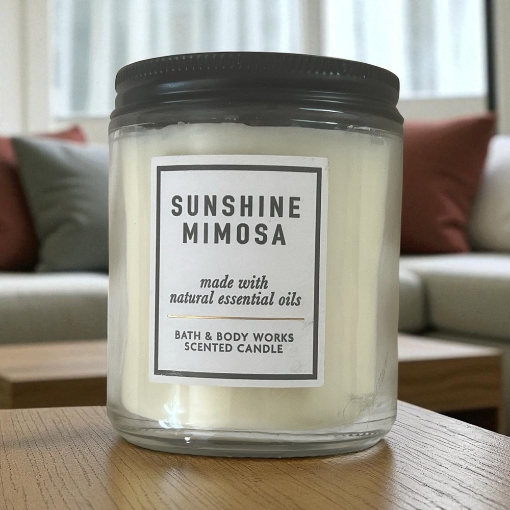 NEW Bath & Body Works Sunshine Mimosa Single Wick Scented Candle Mason Jar